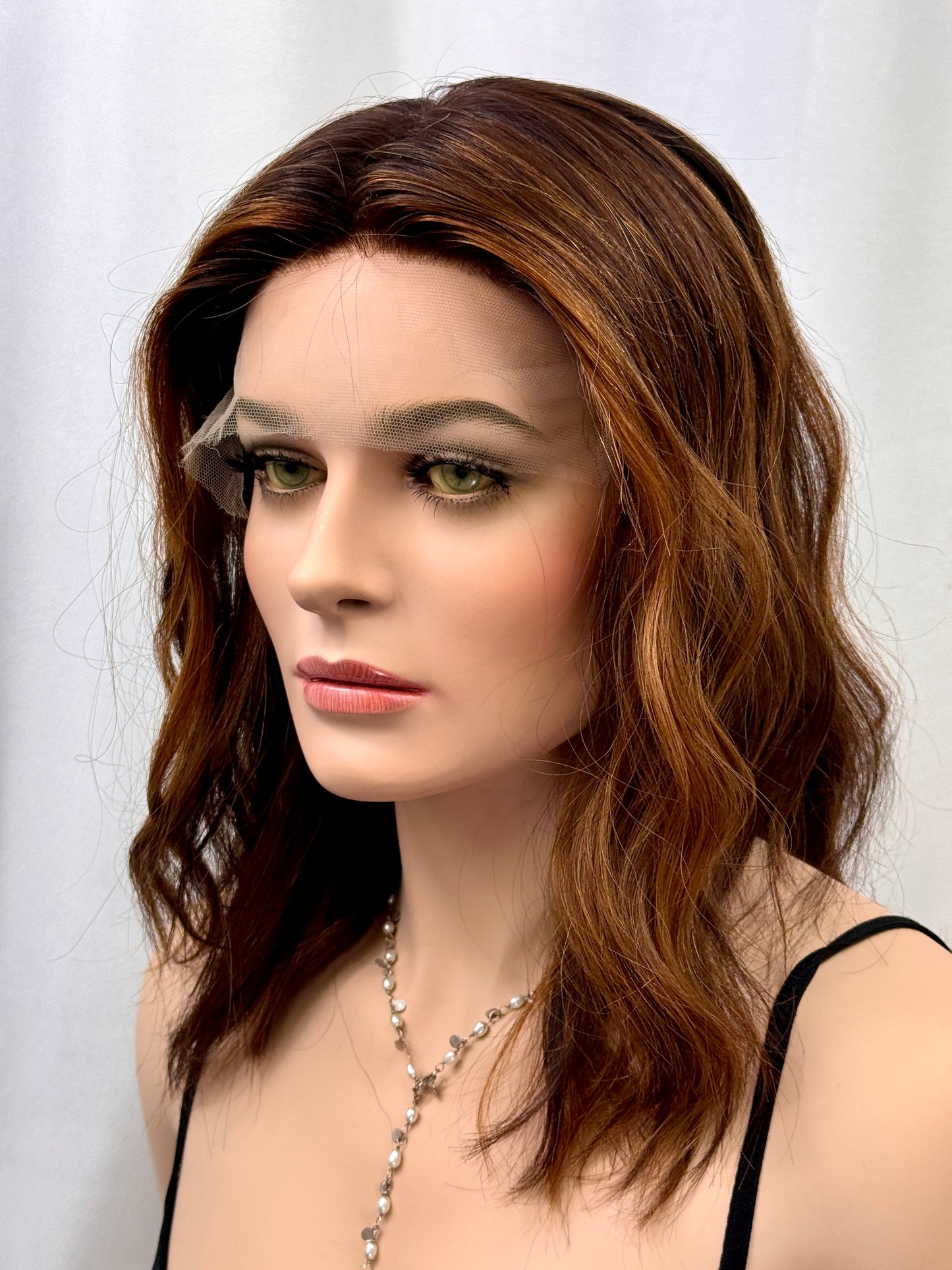 **FINAL SALE** #425**New Extra Light Thin Medical Cap**Highest Quality Remy Human Hair Silk top Lace Front Wig (M)15/16”