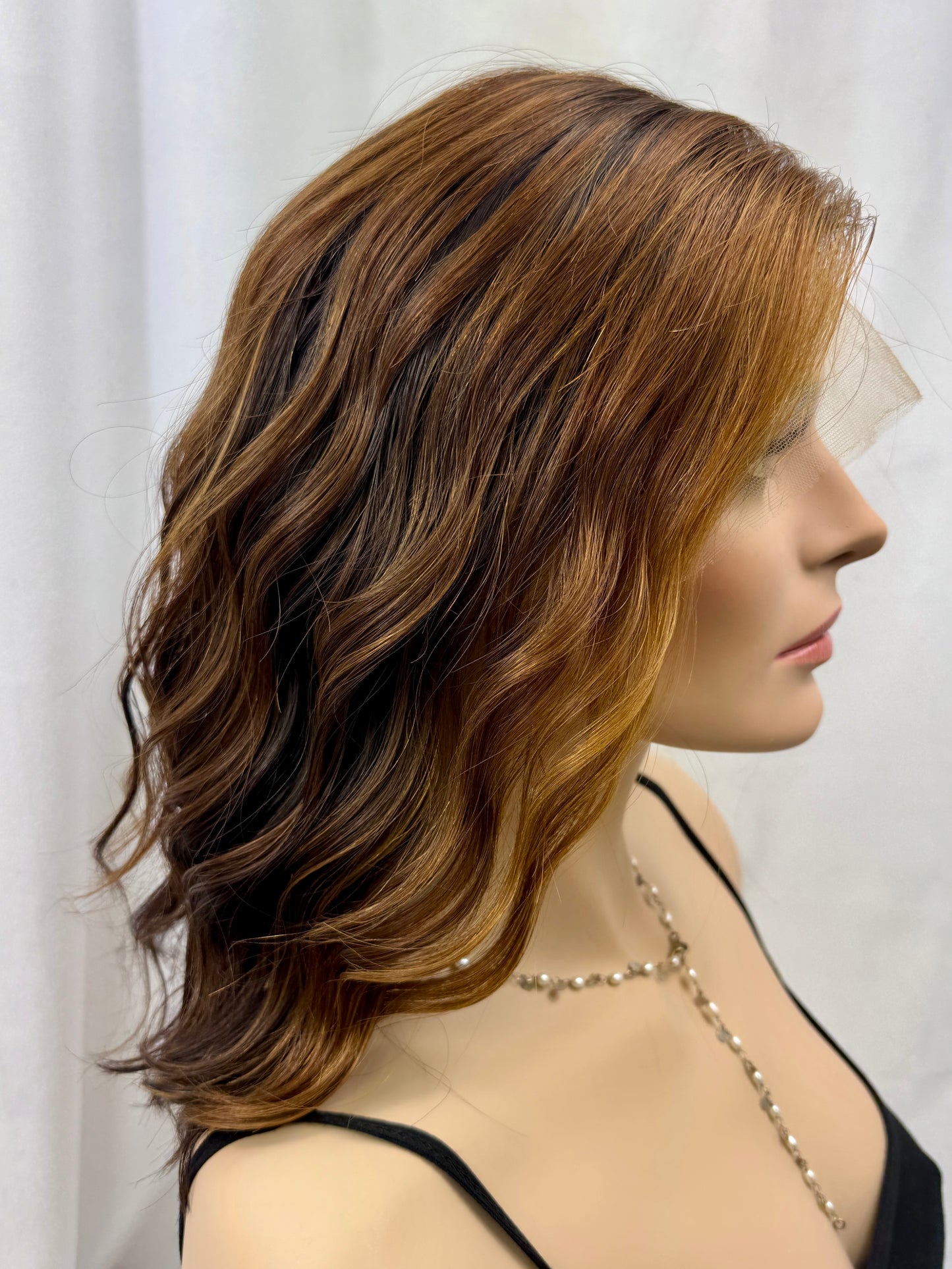 #452 Highest Quality Remy Human Hair Lace Top Kosher Wig (S/M) 17”