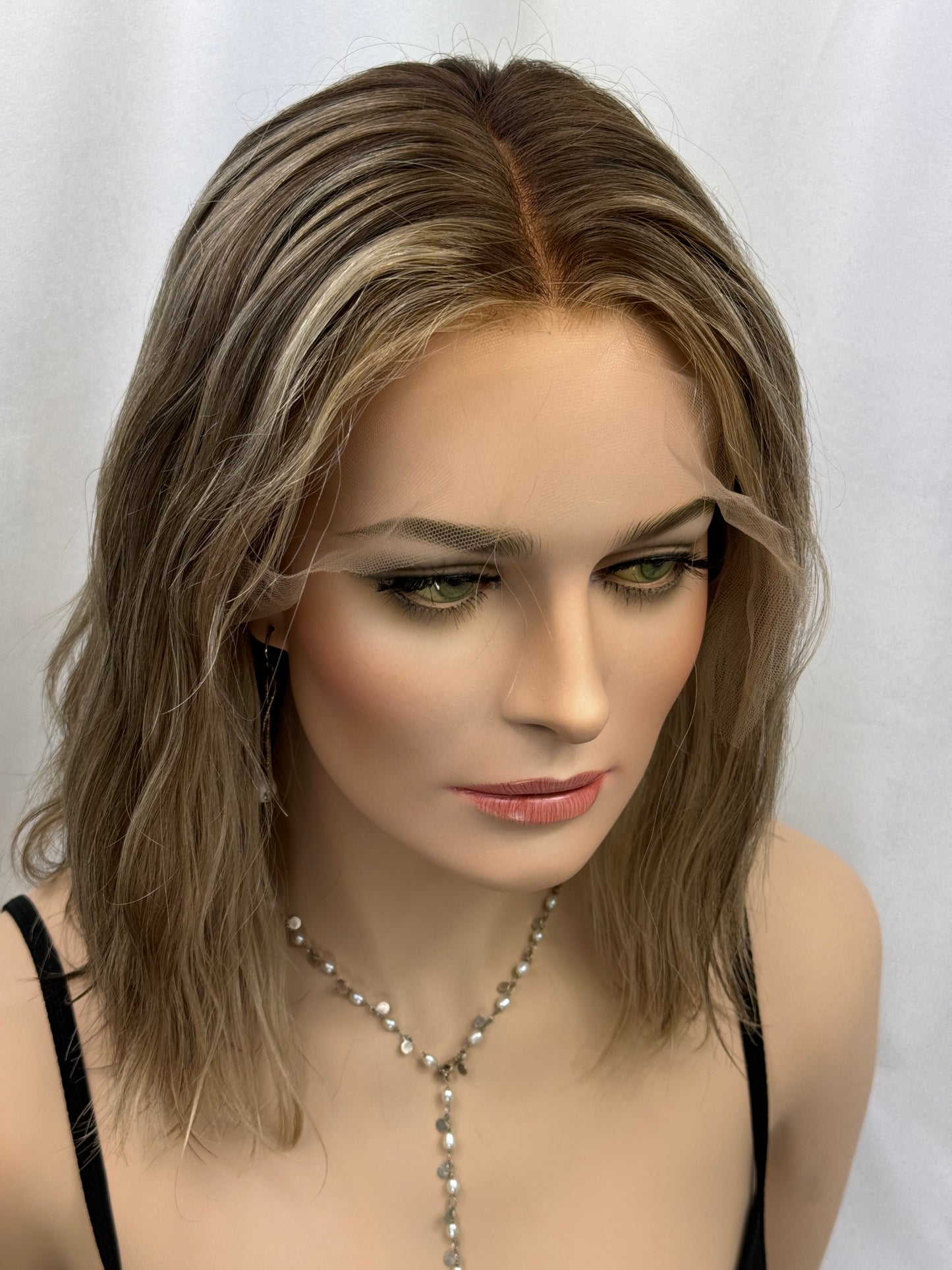 ** reserved for M.R.**
#414 Highest quality Remy human hair lace top kosher wig (M) 15” ** reserved for M.R.**