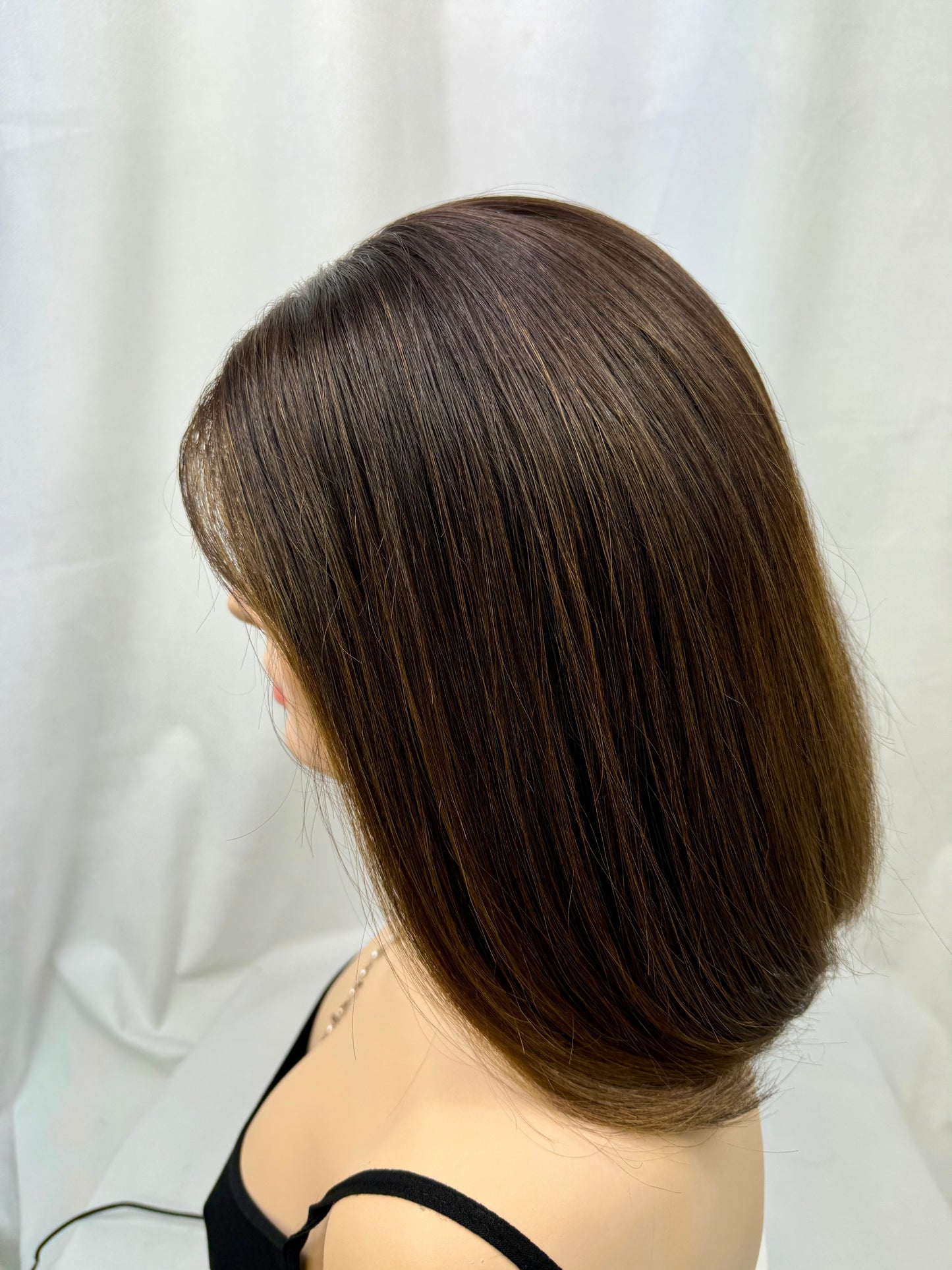 #435 **FINAL SALE** Highest Quality Euro Remy Human Hair Lace Top Kosher Wig (S)15” ( no layers)
