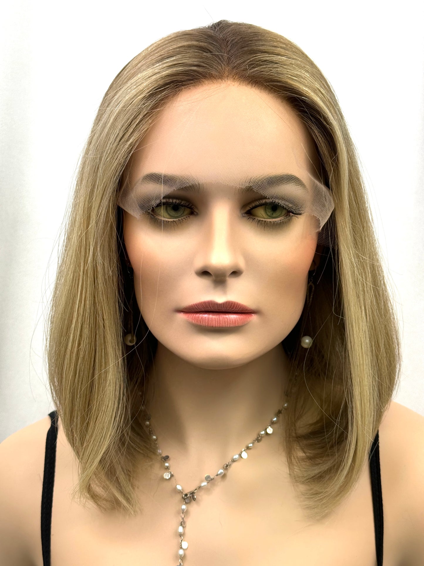 **FINAL SALE** #424 Highest Quality Remy Human Hair Lace Top Wig (M)16”