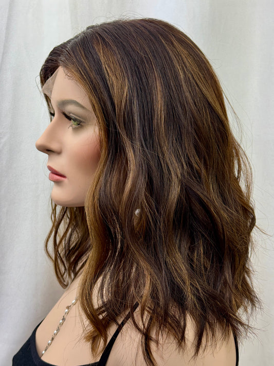 #487 **FINAL SALE ** Highest Quality Remy Human Hair Lace Top Wig (M) 17”