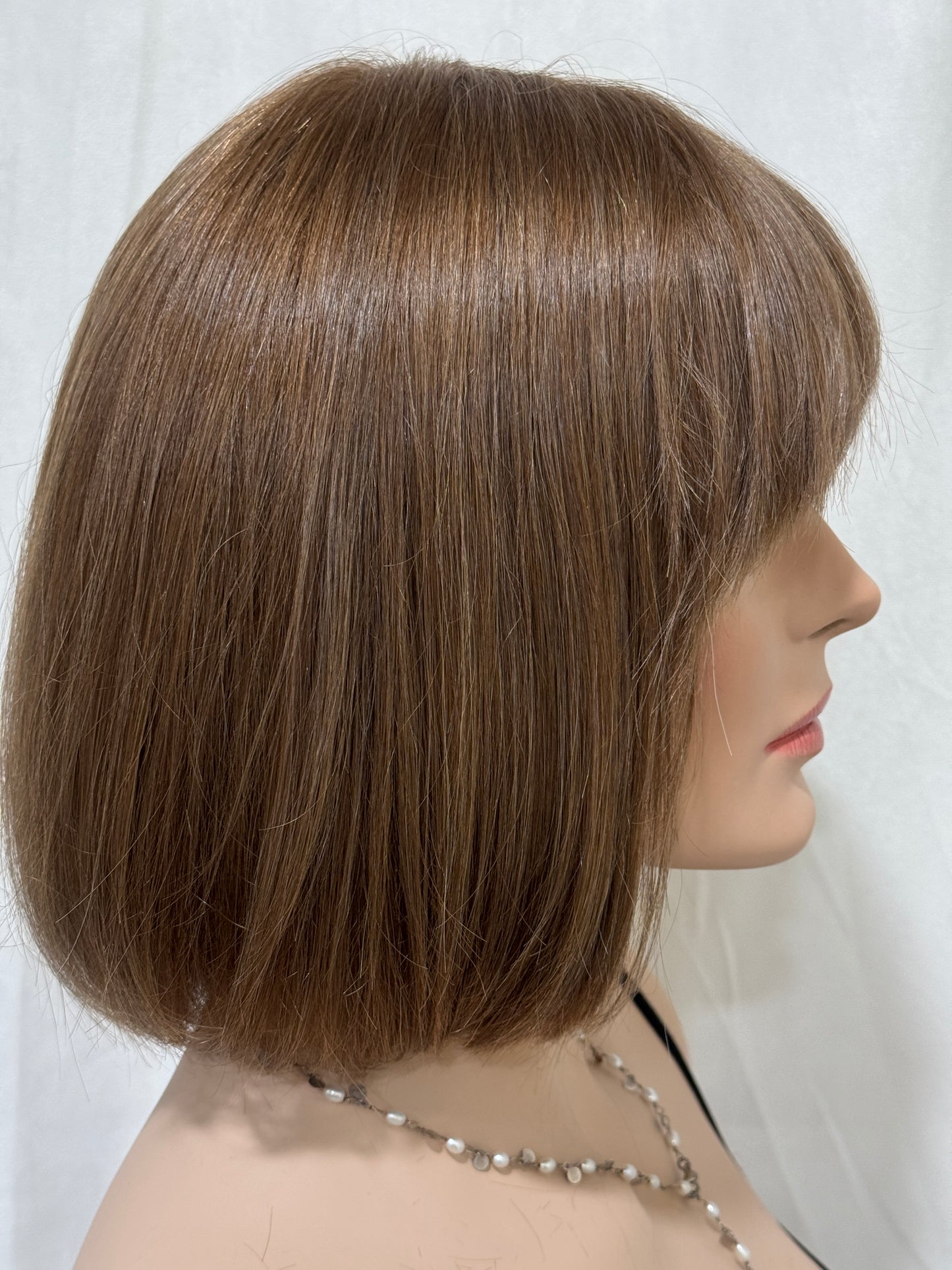 #454 **FINAL SALE**Highest Quality Remy Russian Human Hair Silk Top Kosher Wig (M) 12”