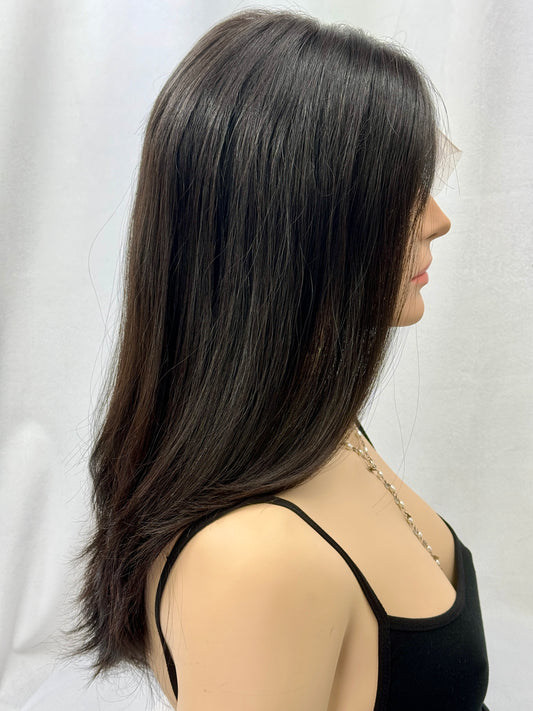 #438 **FINAL SALE**Highest Quality Remy Human Hair Low Density Lace Top Wig (S) 23”