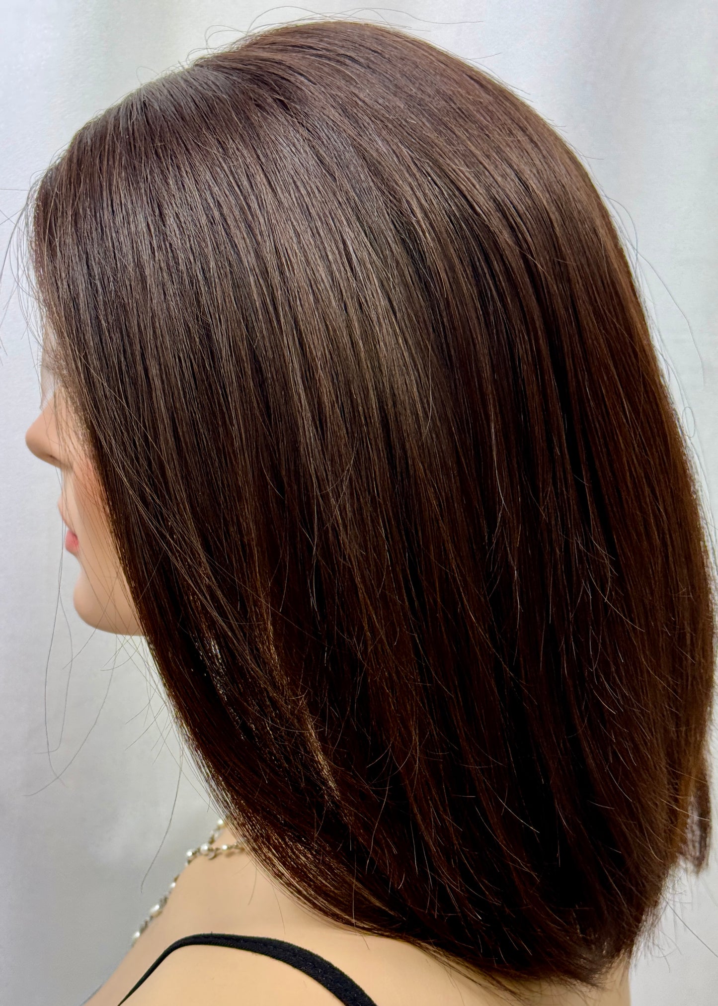#444 **Final Sale** highest quality Remy human hair with European texture lace top wig (M) 15/16”