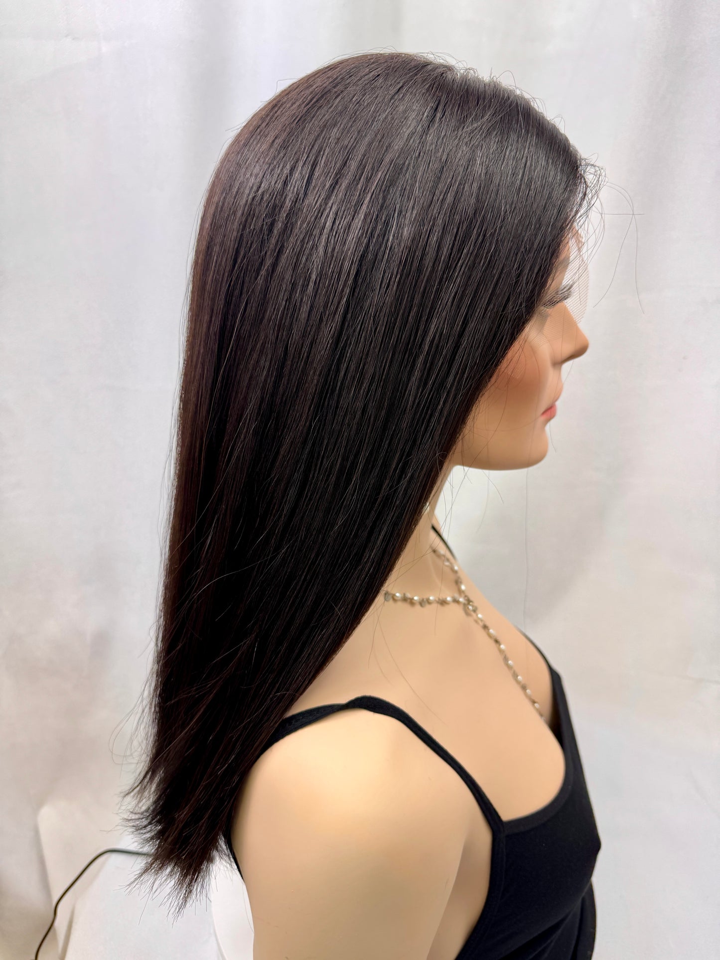 #443 **Final Sale**Highest Quality Remy Human Hair with European Texture Lace Top Kosher Wig (S)20”