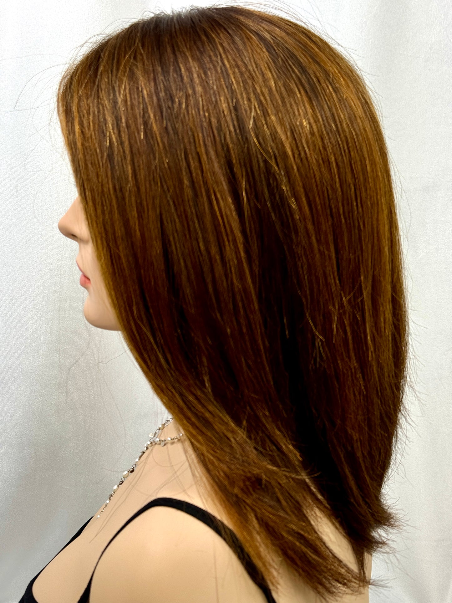 **FINAL SALE** #425**New Extra Light Thin Medical Cap**Highest Quality Remy Human Hair Silk top Lace Front Wig (M)15/16”