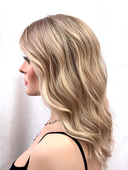 #453 New Low Density Medical Cap Highest Quality Remy Human Hair Extra Thin French Drawn Silk Top and Low Density (M)18/19”