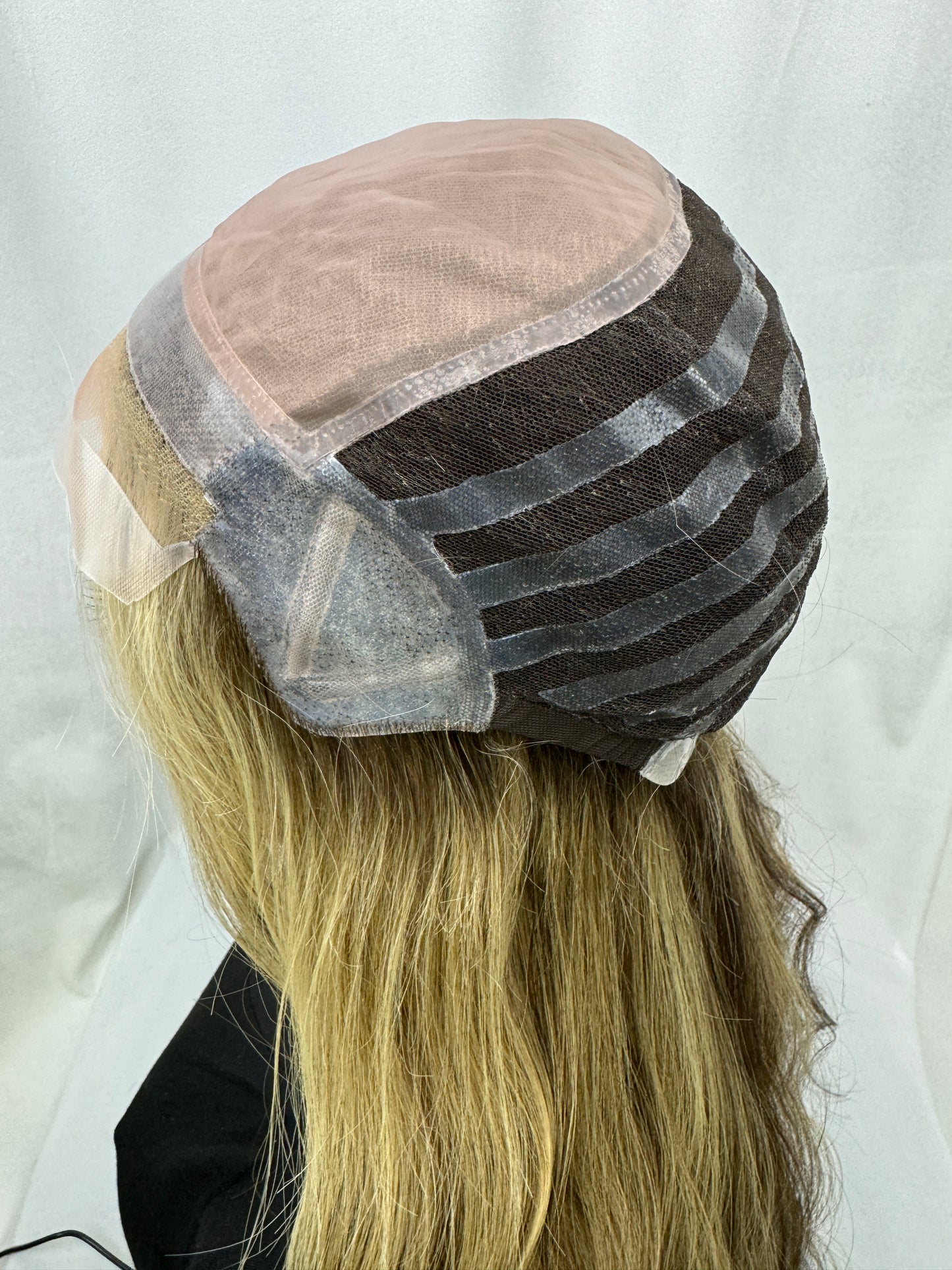 #368 **FINAL SALE** FULLY HAND TIED Highest Quality Remy Human Hair Medical "Gripper" Cap (S)23”