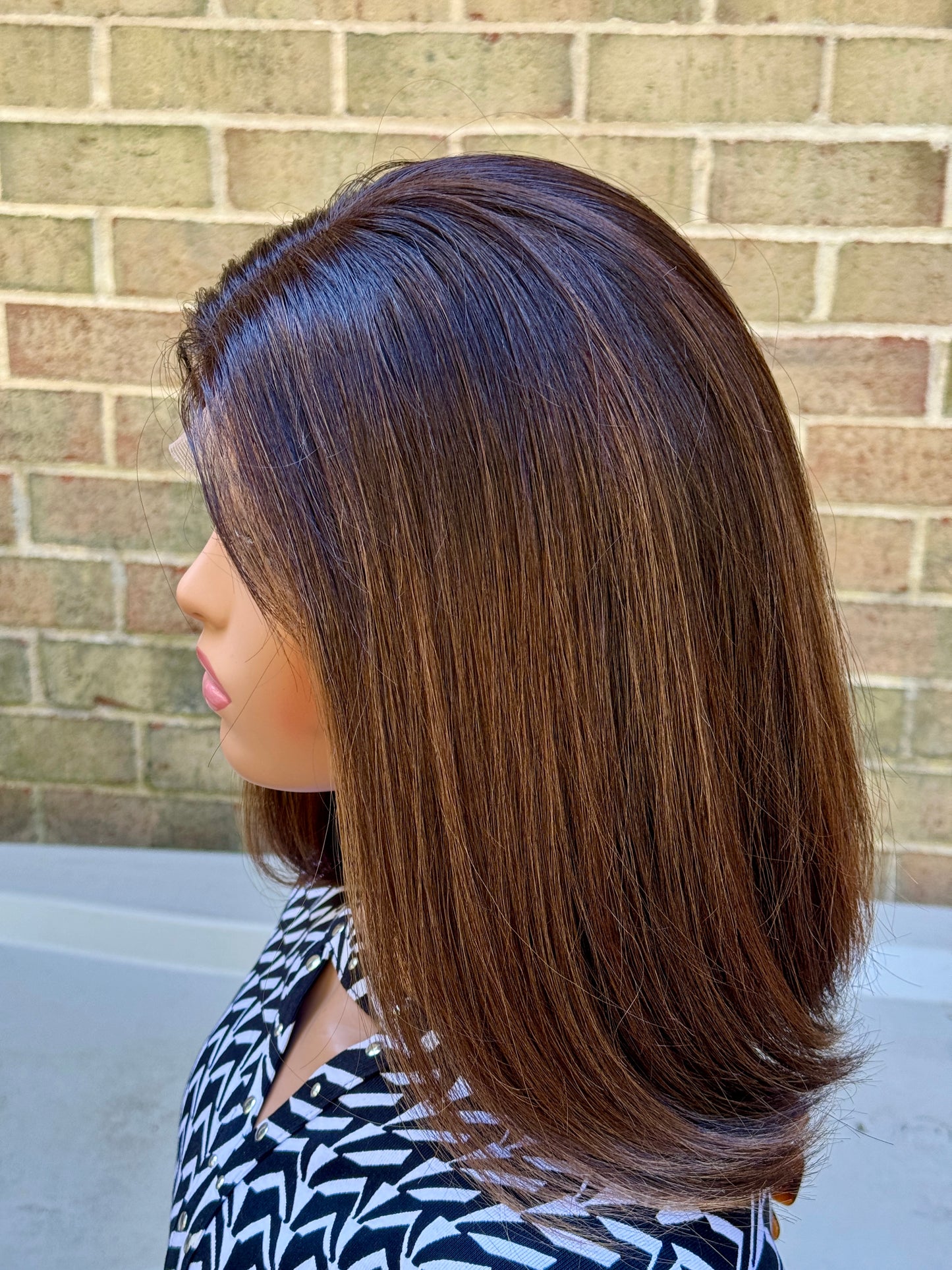 #435 **FINAL SALE** Highest Quality Euro Remy Human Hair Lace Top Kosher Wig (S)15” ( no layers)