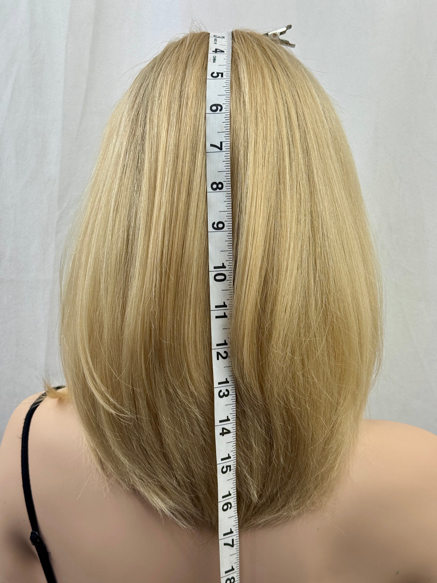 #526 highest quality Remy human hair lace top wig with silk/silicone liner (S)16“