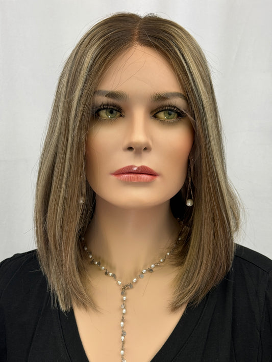 #363 Highest Quality Remy Human Hair Lace Top Kosher Wig (M)16”