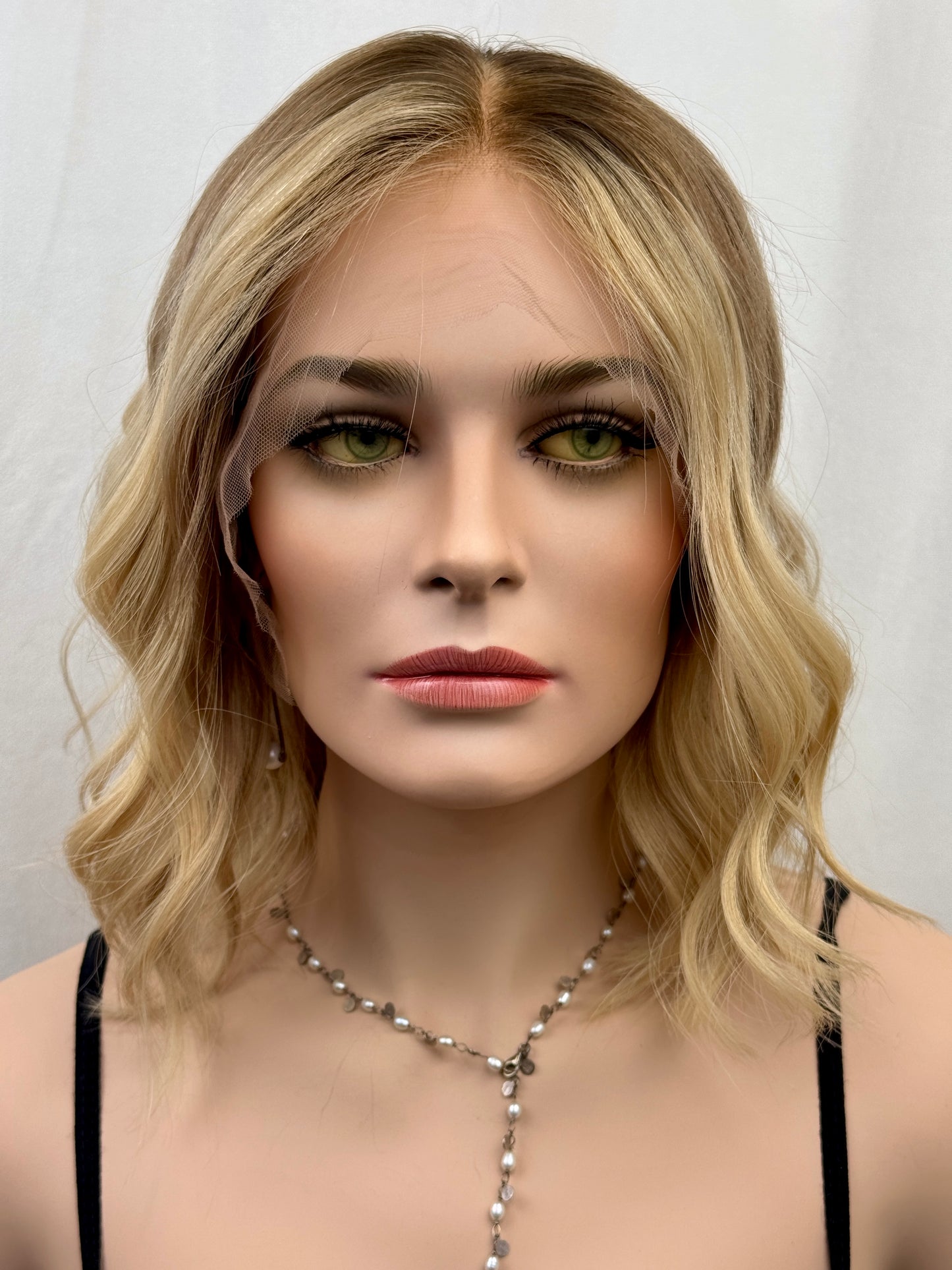 #543 Highest Quality Human Hair Lace Top Wig with silicone in nape (M)16“