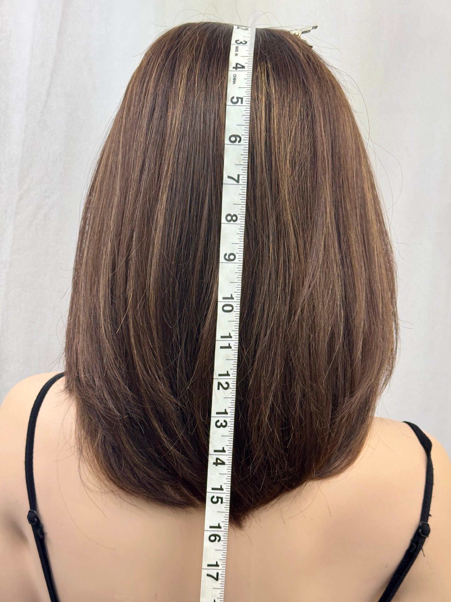 #520 Highest Quality Remy Human Hair Medical Cap with extra thin (french drawn)silk top and lace front (S) 15“