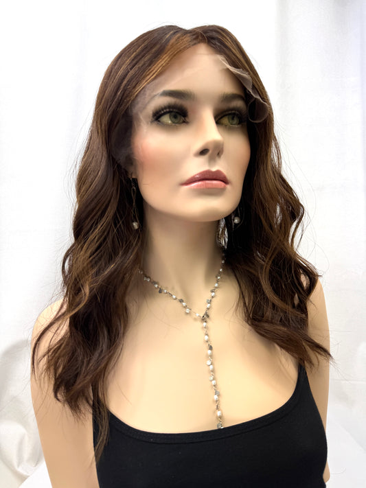 #439 Highest Quality Remy Human Hair Lace Top Wig with Lower Density and Smaller Ear Tabs (M/S)22”