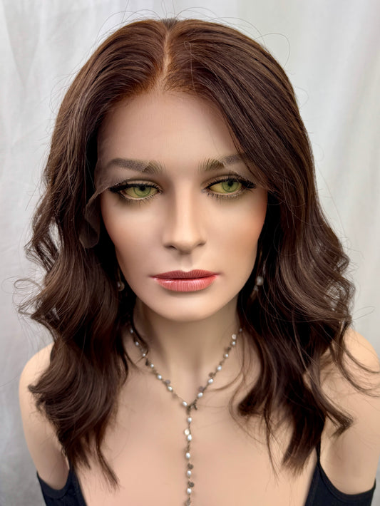 #554 Highest Quality Remy Human Hair Lace Top Wig (M)19“