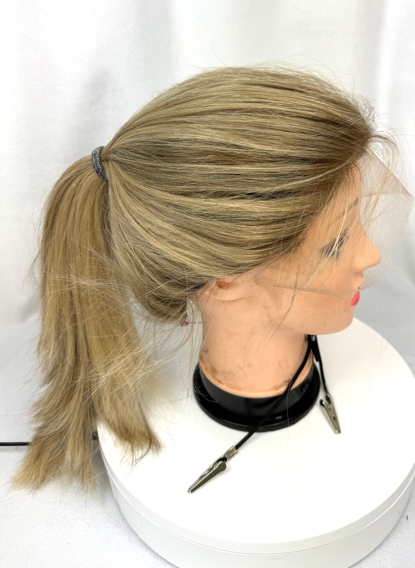 #403 Highest Quality Remy Human Hair Ponytail Lace Too Wig (M) 23”