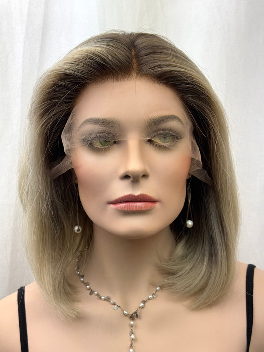 #485 **FINAL SALE ** Highest Quality Remy Human Hair Lace Top Wig (S) 15”