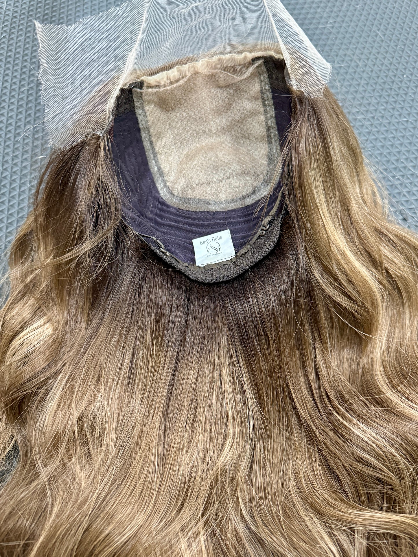 #560 Highest quality Remy Human Hair extra thin french drawn silk top with lace front (M)19”