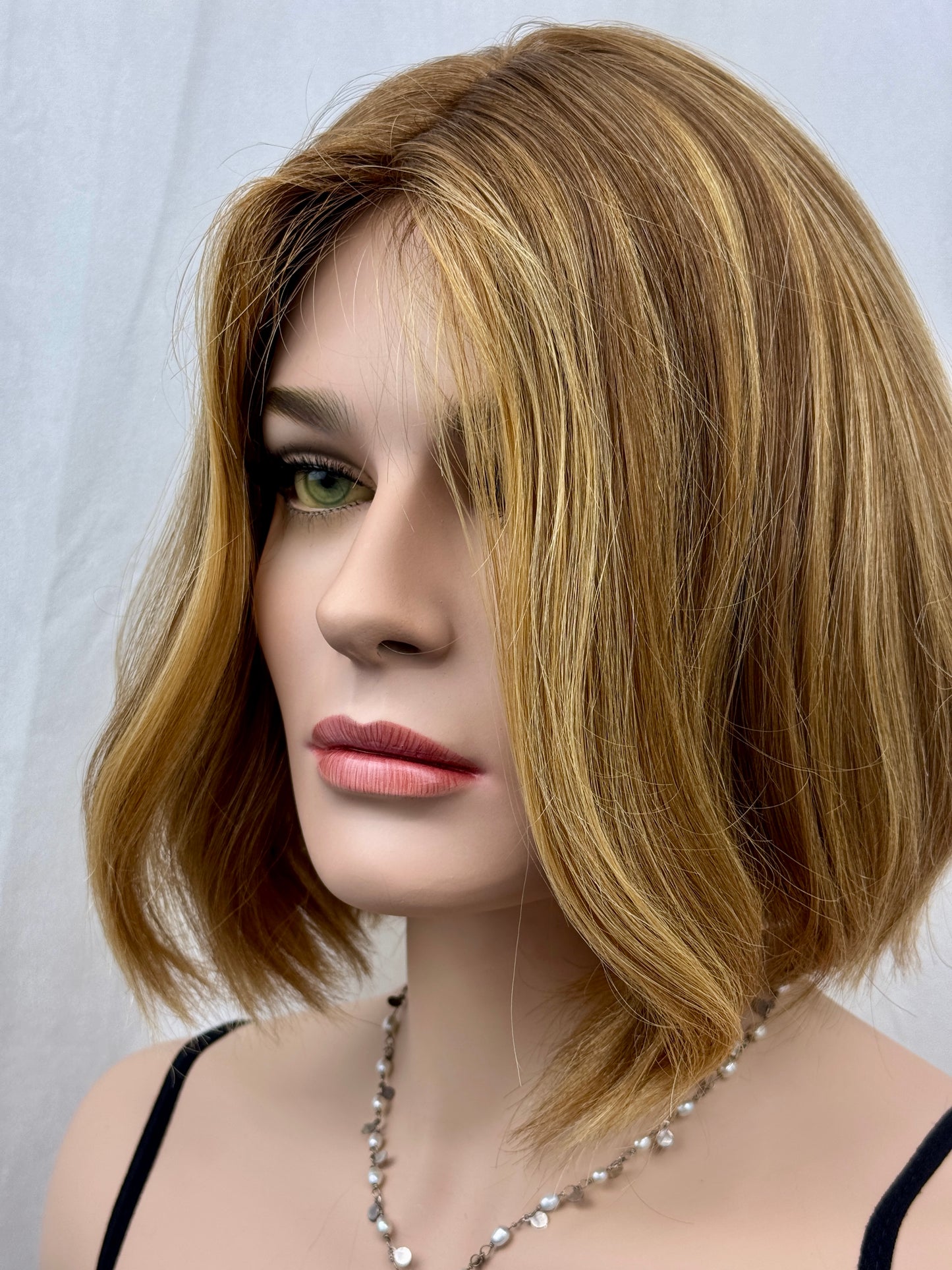 #472 Highest Quality Remy Human Hair with Russian Texture Silk Top Wig (M) 12”