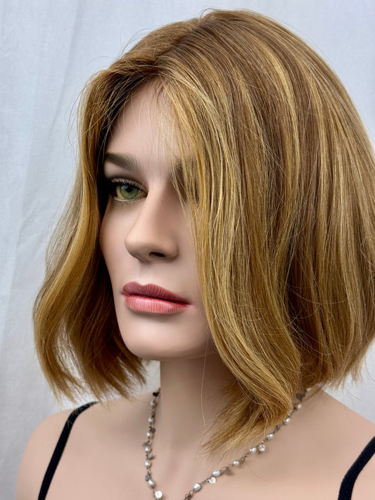 #472 Highest Quality Remy Human Hair with Russian Texture Silk Top Wig (M) 12”