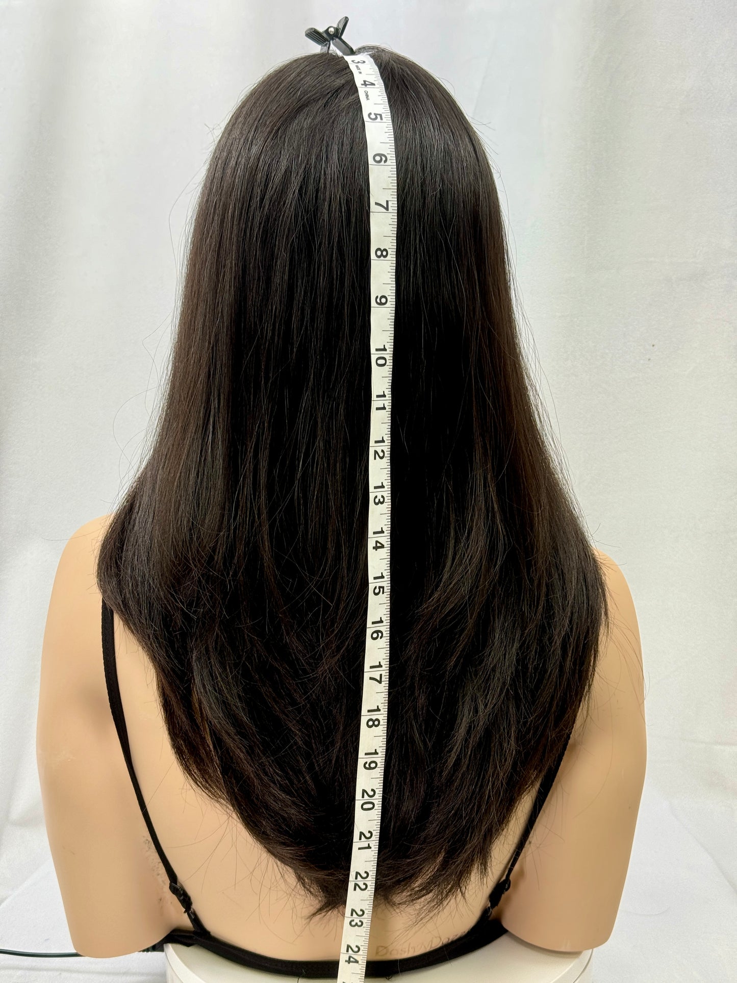 #438 Highest Quality Remy Human Hair Low Density Lace Top Wig (S) 23”