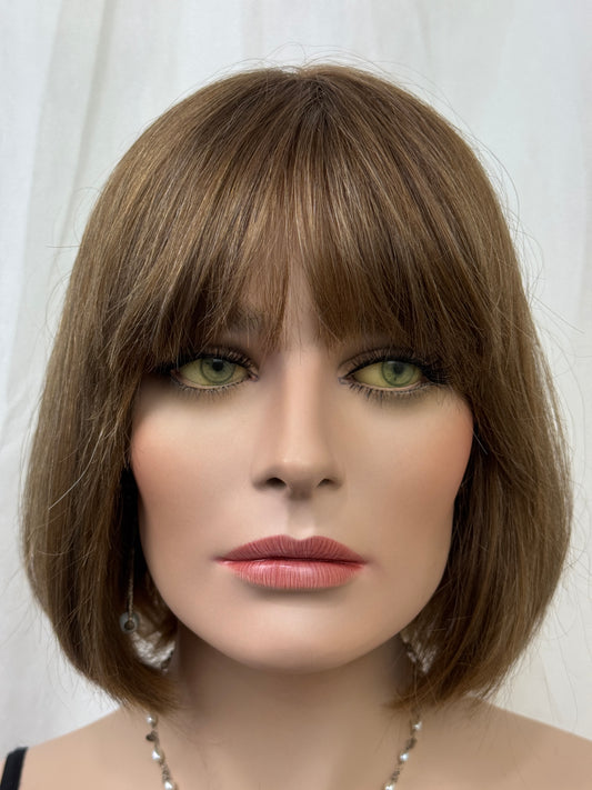 #454 **FINAL SALE**Highest Quality Remy Russian Human Hair Silk Top Kosher Wig (M) 12”