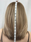 #476 Highest quality Remy human hair medical cap with thin French drawn silk top and lace front kosher wig (M)15/16”