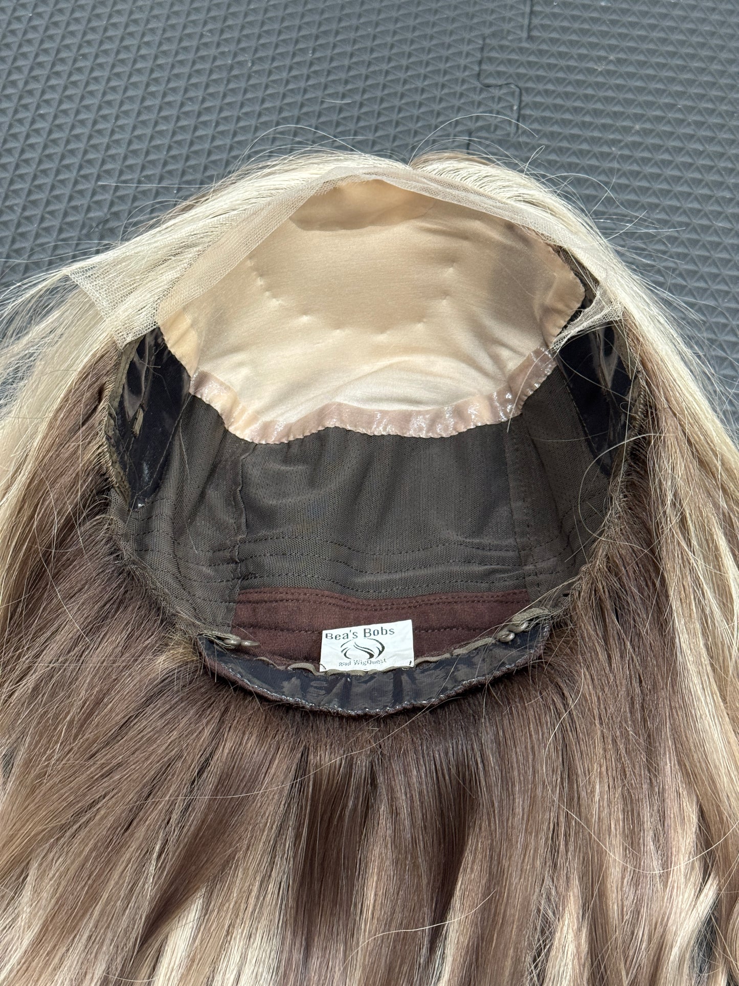 #556 Highest Quality Remy Human Hair Medical Cap ( French drawn) with extra thin silk top and lace front (M) 18“