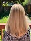 #550 Highest Quality Remy Human Hair medical cap wig with French drawn silk top and lace front and extra light cap and density (S)19“