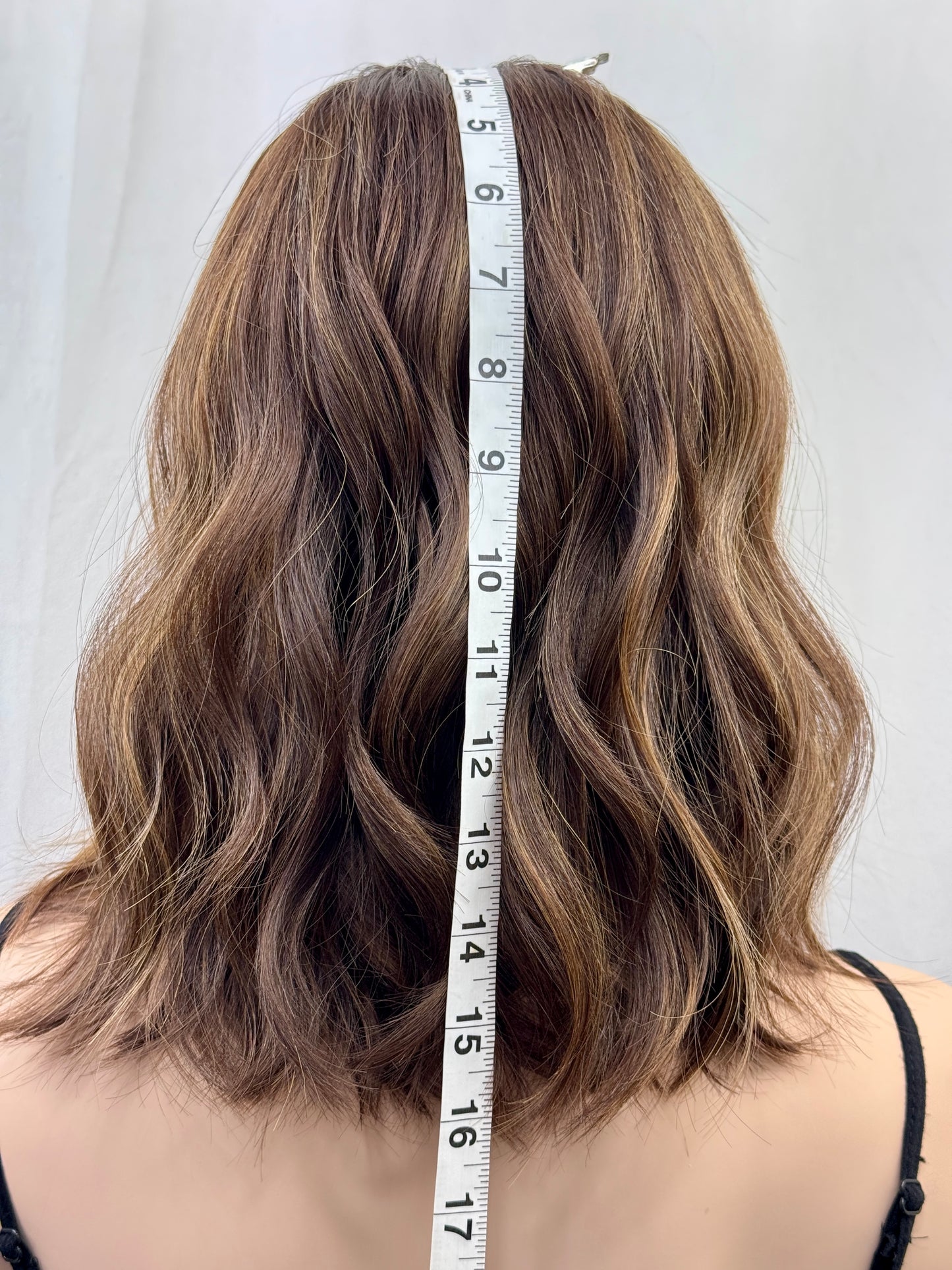 #523 Highest Quality Remy Human Hair Medical Cap with extra thin (french drawn)silk top and lace front, low density (S) 16“