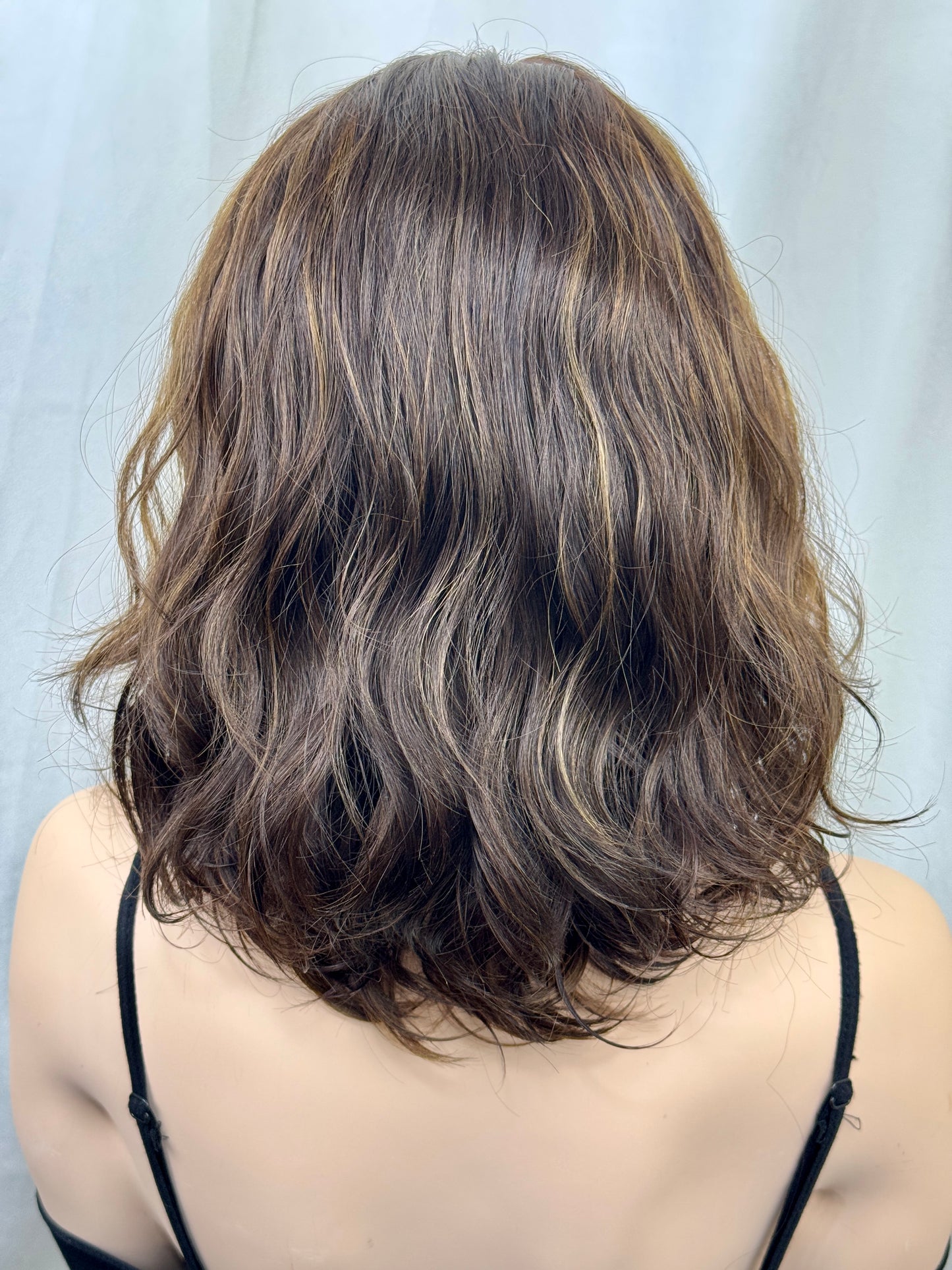 #549 Highest Quality Remy Human Hair Lace Top wig (M)15“ ( naturally wavy)