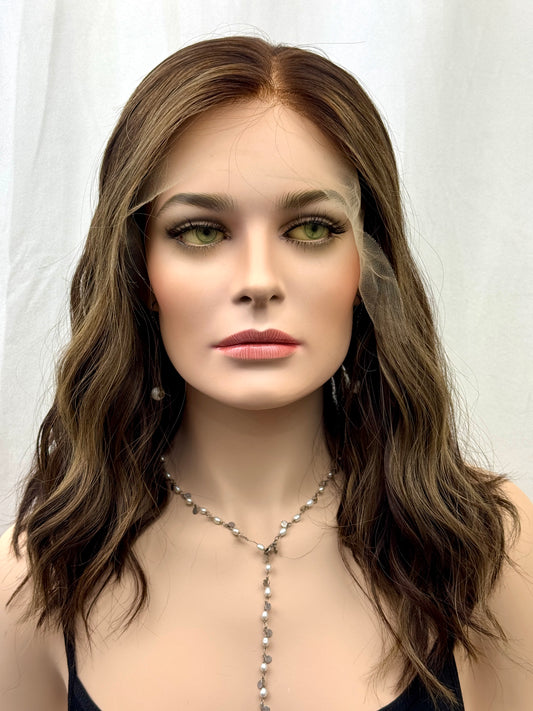 #479 **FINAL SALE ** Highest Quality Remy Human Hair Lace Top Kosher Wig (M)17”