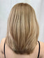 #476 Highest quality Remy human hair medical cap with thin French drawn silk top and lace front kosher wig (M)15/16”