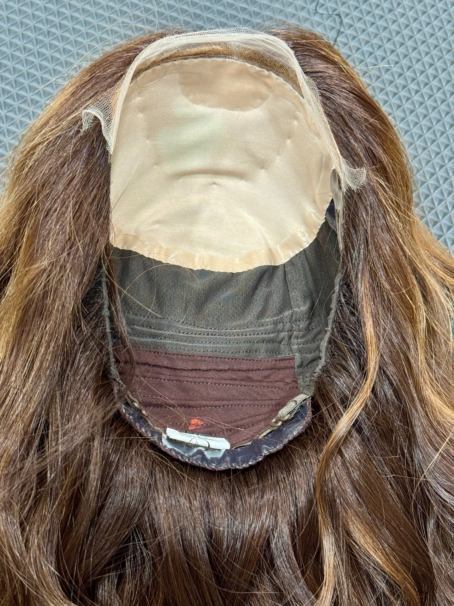 #523 Highest Quality Remy Human Hair Medical Cap with extra thin (french drawn)silk top and lace front, low density (S) 16“