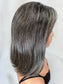 #291  **FINAL SALE** Dark Gray Highest Quality Remy Human Hair Lace Top Kosher Wig ~30% Gray Hair (S) 15/16”