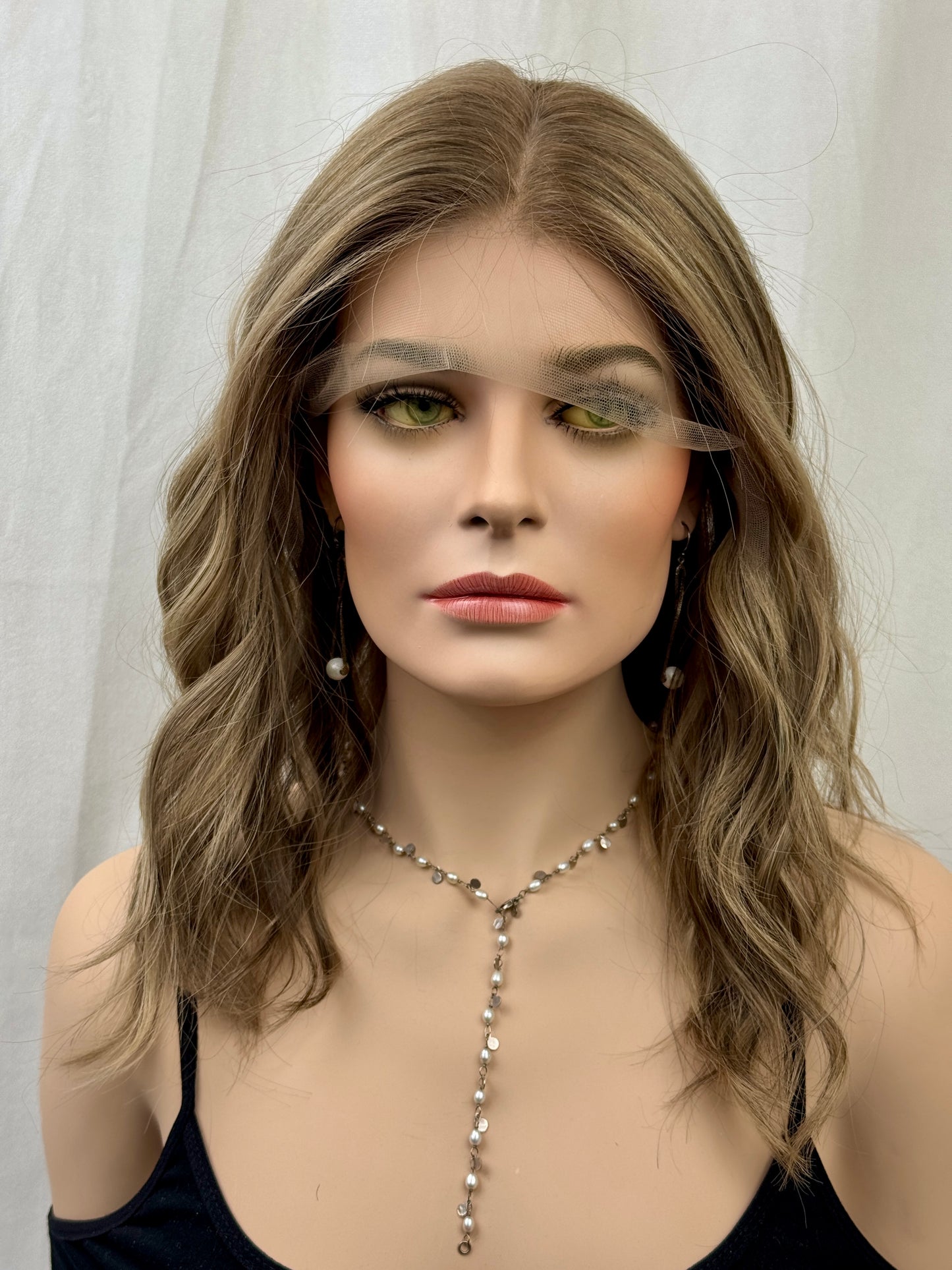 #510 Highest quality Remy Human Hair Lace Top Wig ( with Medical cap features) (M) 18“