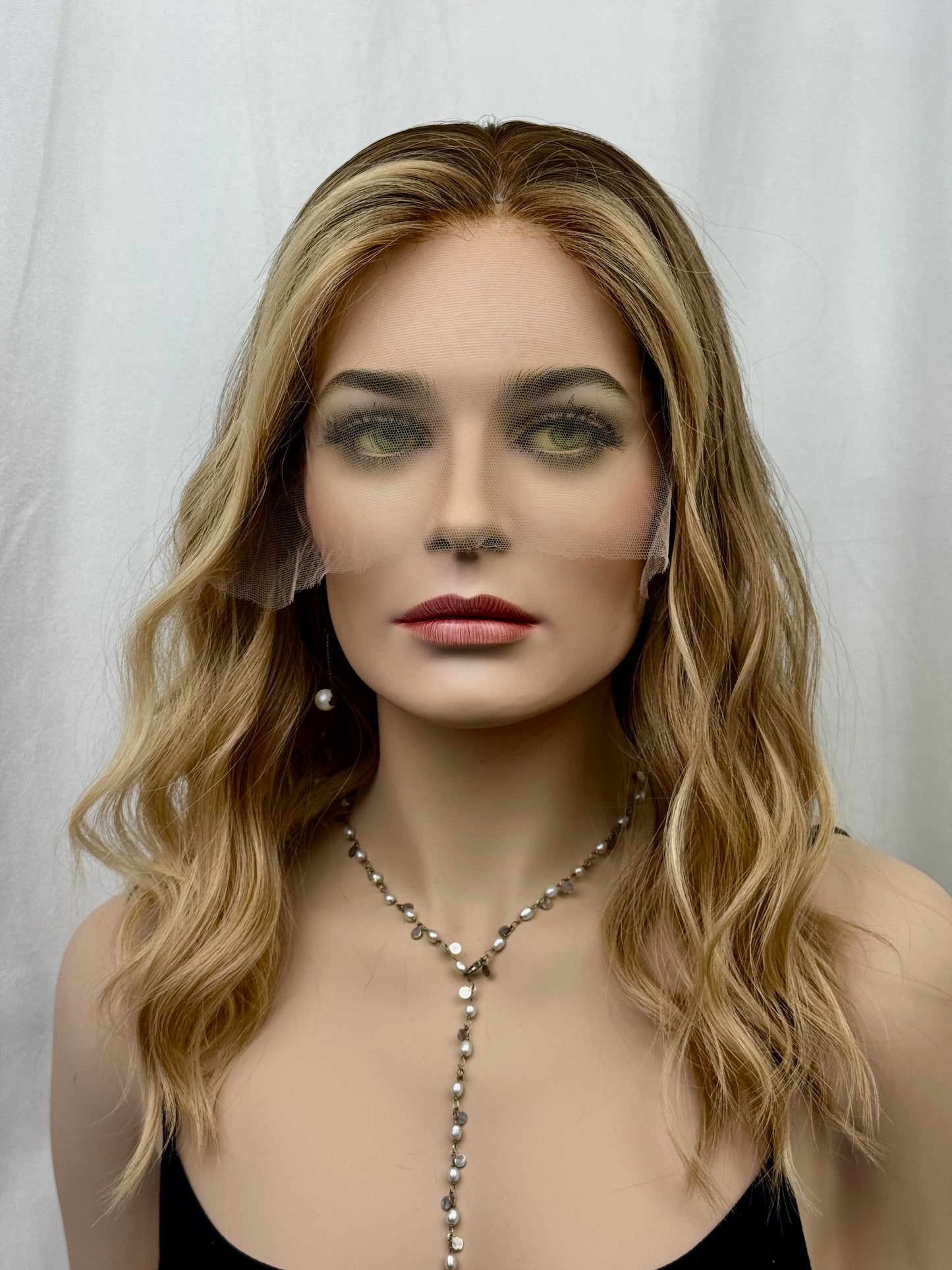 #461 Highest Quality Remy Human Hair Medical Cap French Drawn, extra thin Silk Top with Lace Front (M) 18/19”