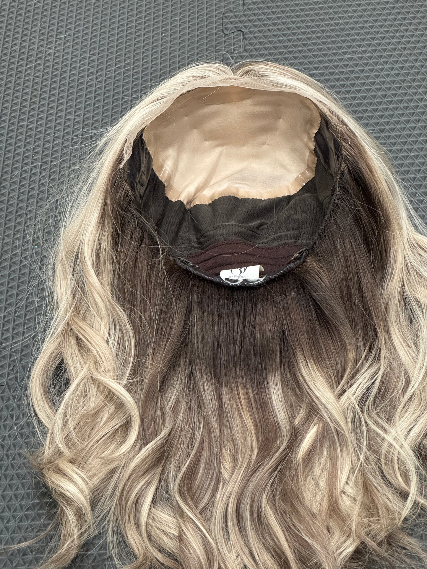 #502 Higjest Quality Remy Human Hair medical cap wig with French drawn silk top and lace front and extra light cap and density (S)18/19”