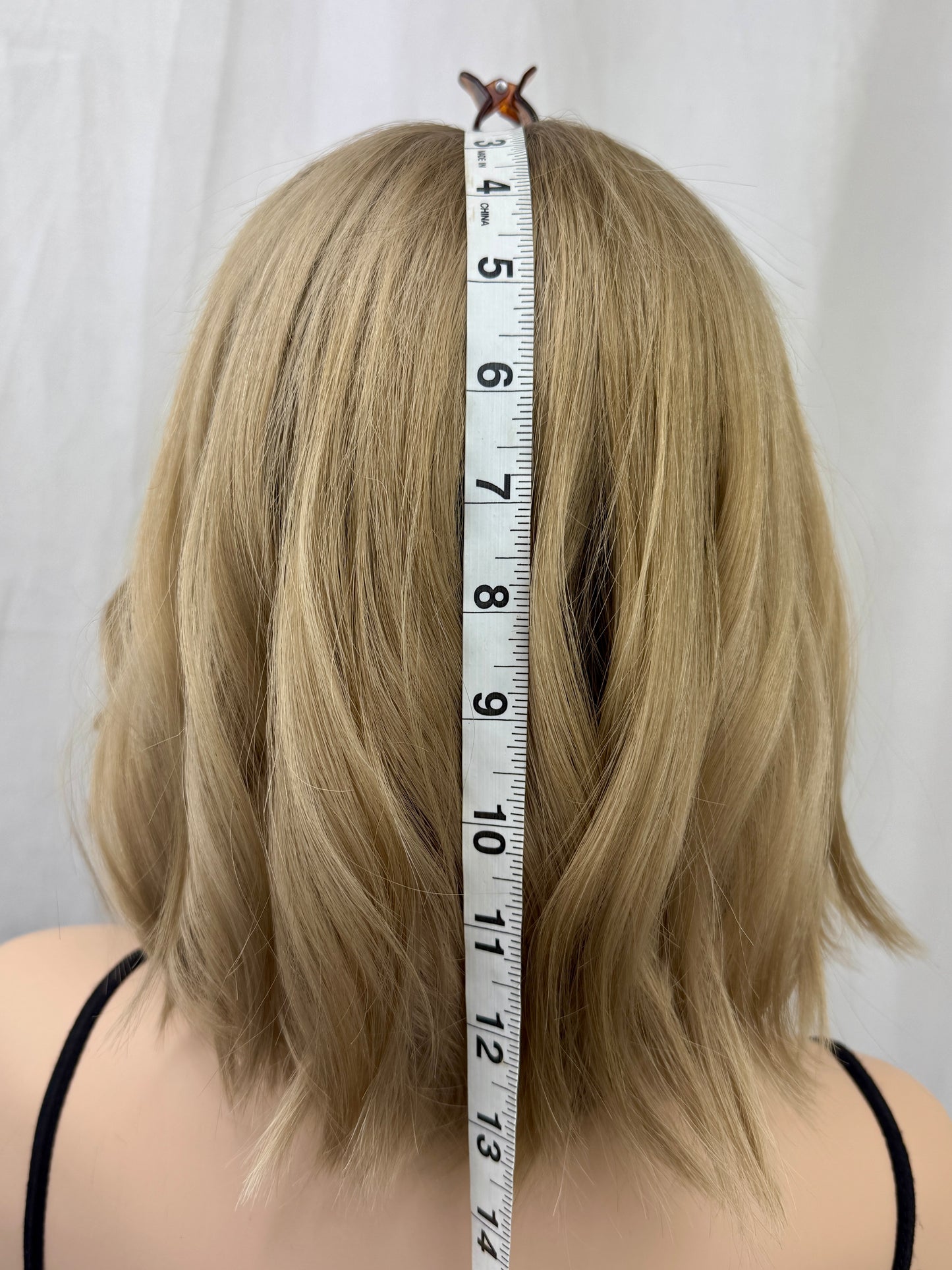 #512 Highest Quality Remy Human Hair medical cap wig with French drawn silk top and lace front and extra light cap and density (M)13”