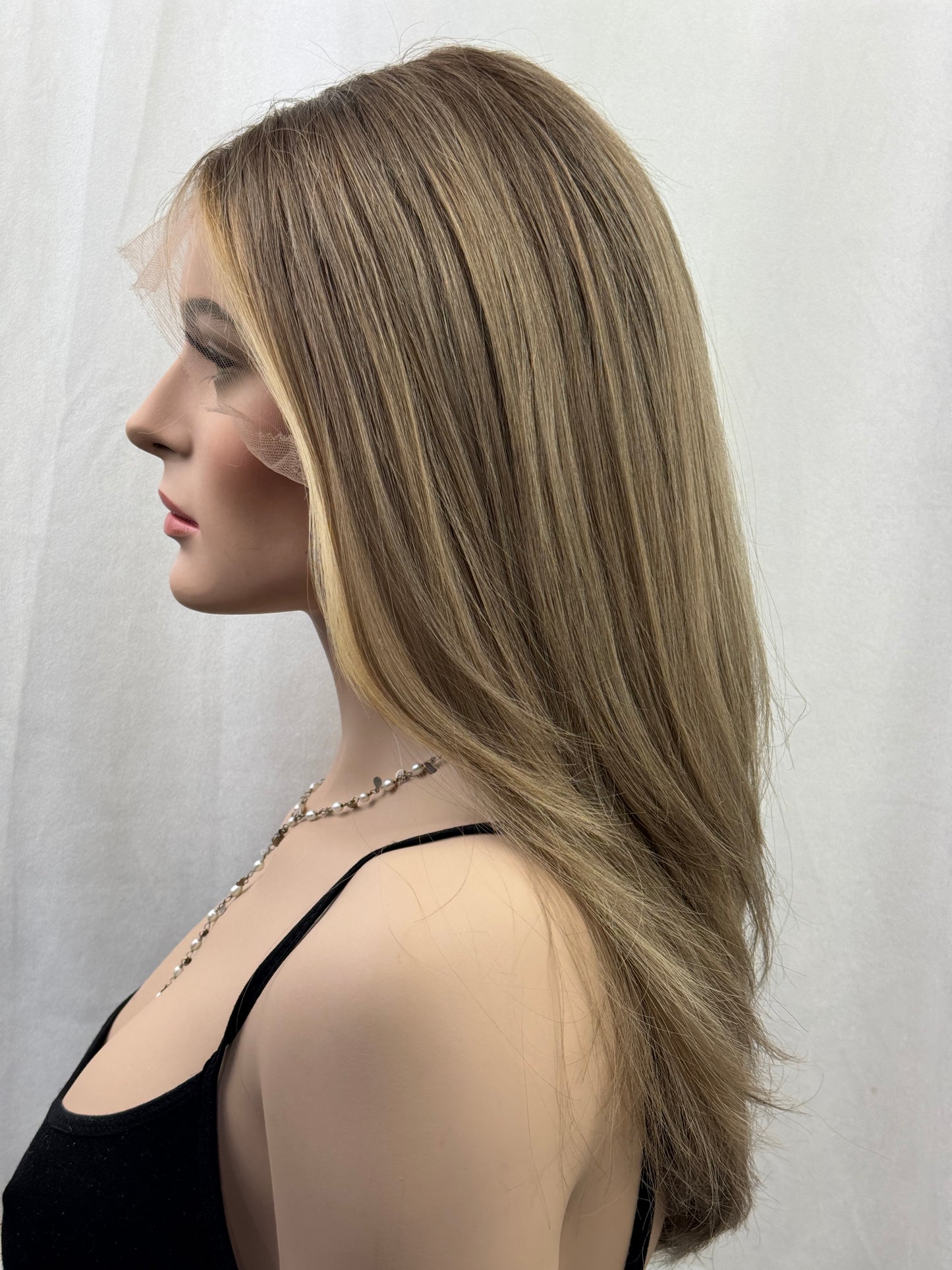 #528 Highest Quality Remy Human Hair Lace Top Wig (M)23“