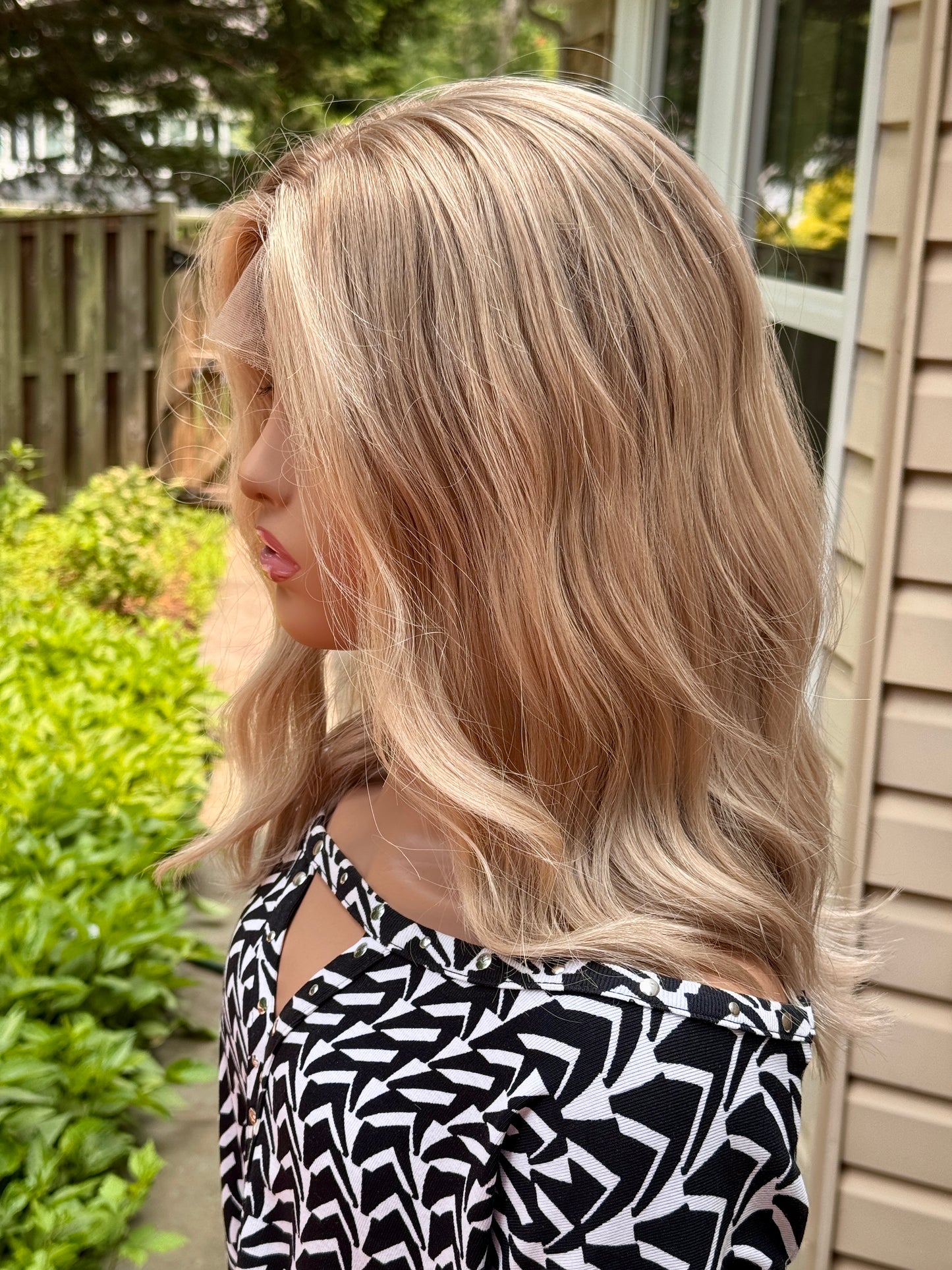 #458 Extra light low density medical Cap, Highest Quality Remy Human Hair Wig (M) 18”