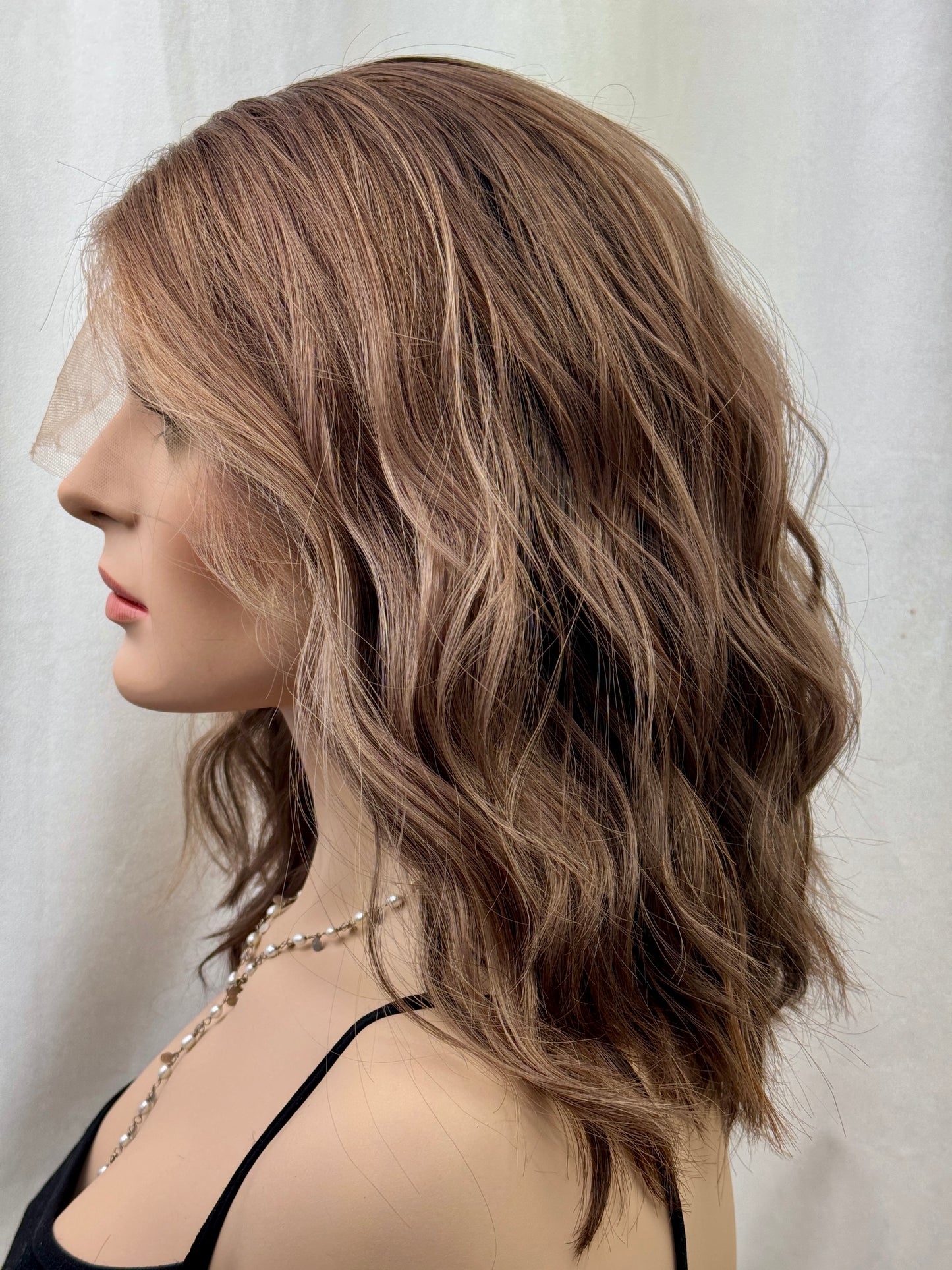#489 Highest Quality Remy Human Hair Lace Top Wig (S)16”