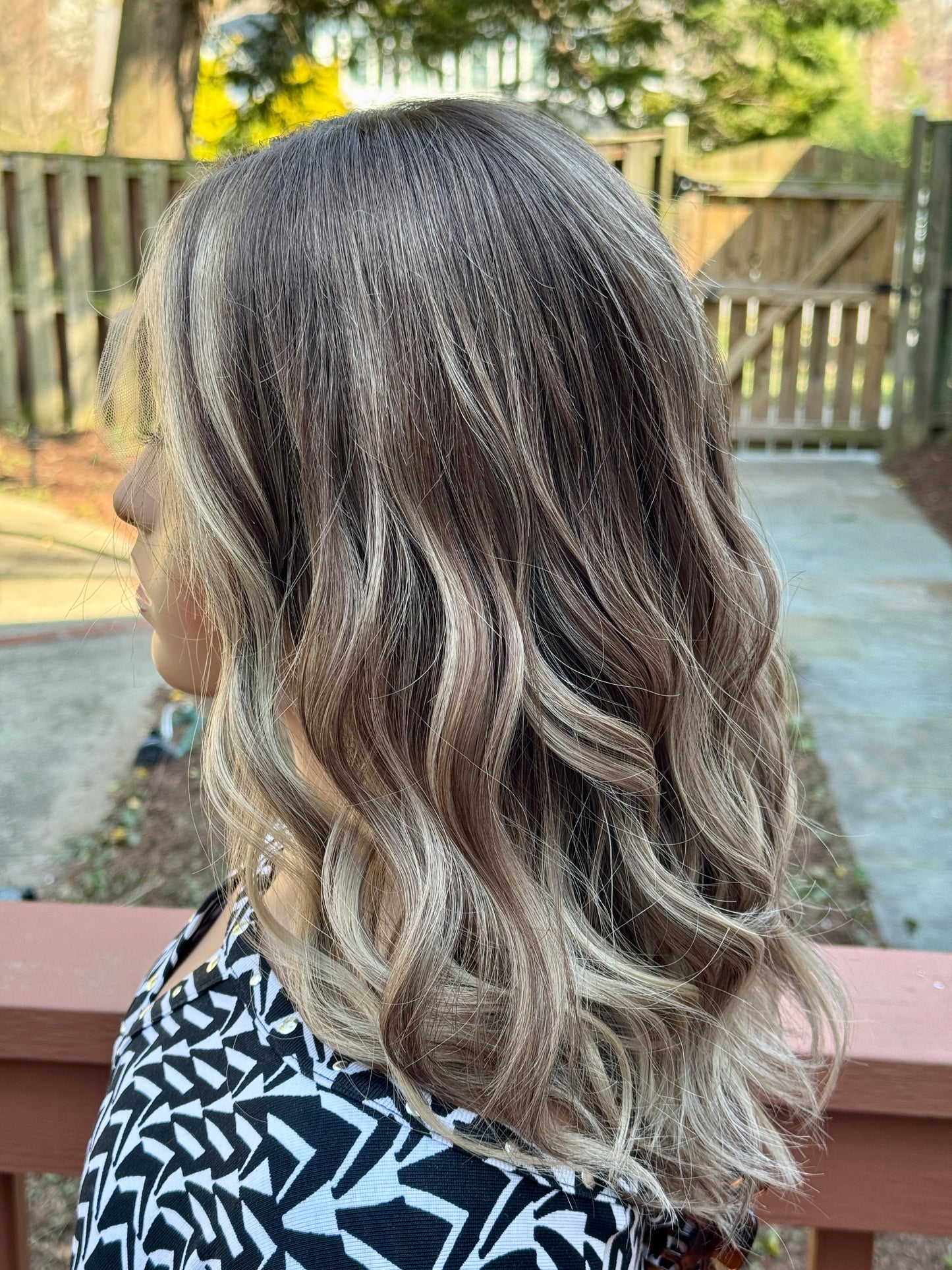 #533 Highest Quality Remy Human Hair Lace Top Wig with silk and silicone liner (S)17“