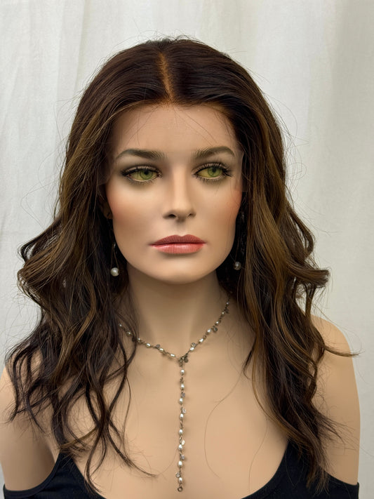 #514 Highest Quality Remy Human Hair Lace Top Kosher Wig (S/M) 19”