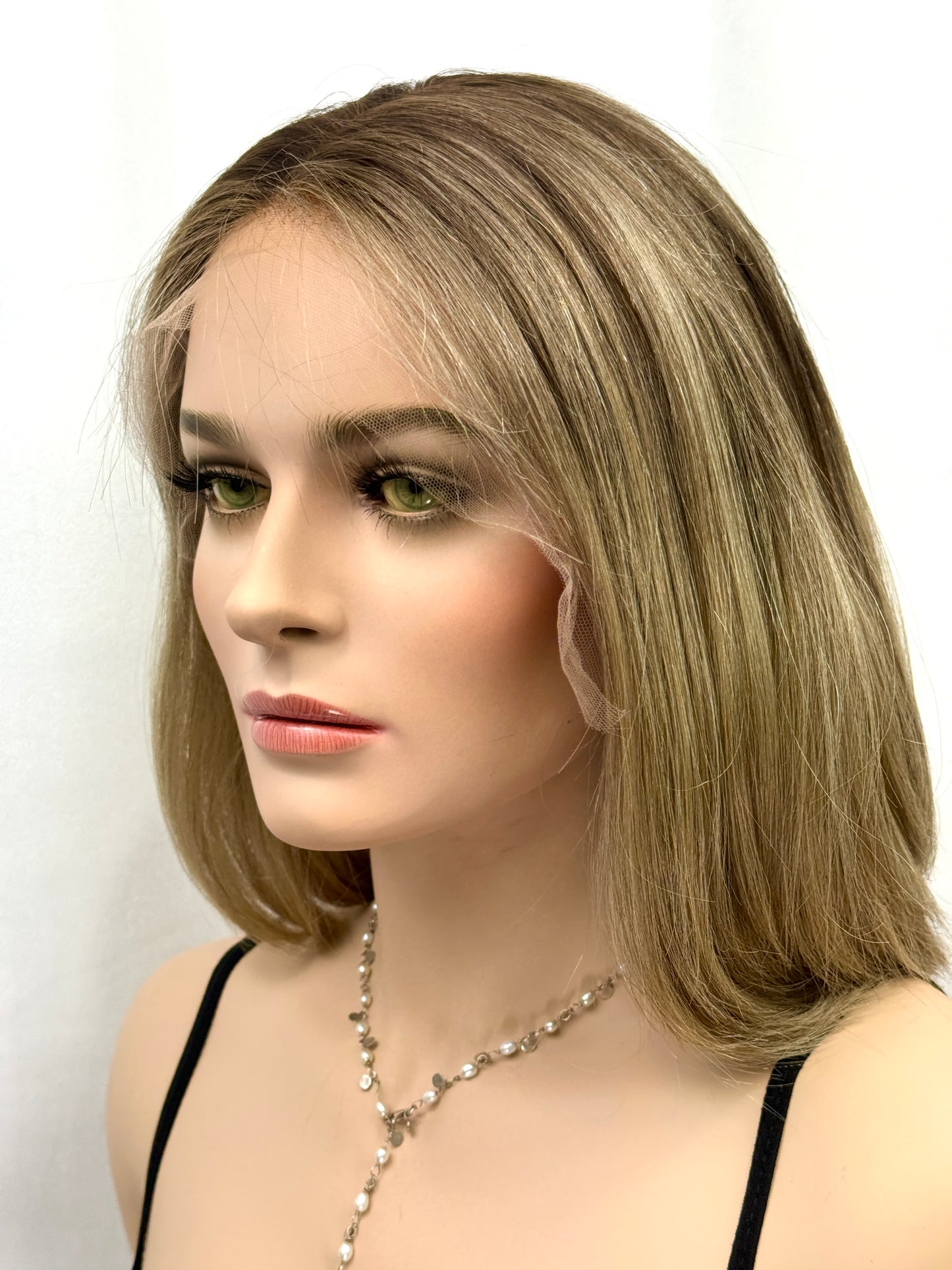 #418 Highest Quality Remy Human Hair Lace Top Wig (S/XS)15"