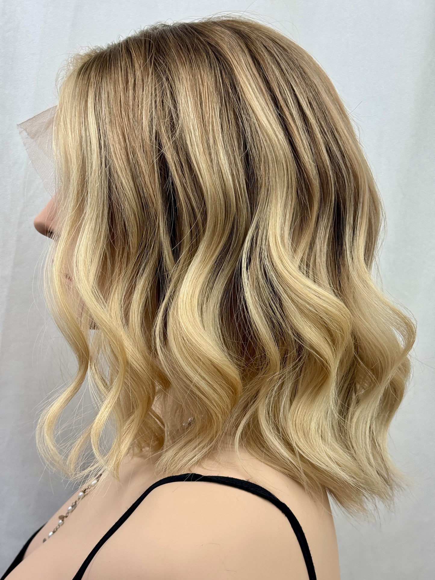#543 Highest Quality Human Hair Lace Top Wig with silicone in nape (M)16“
