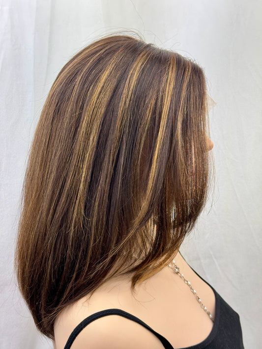 #501 Highest Quality Remy Human Hair Lace Top Kosher Wig (M)18”