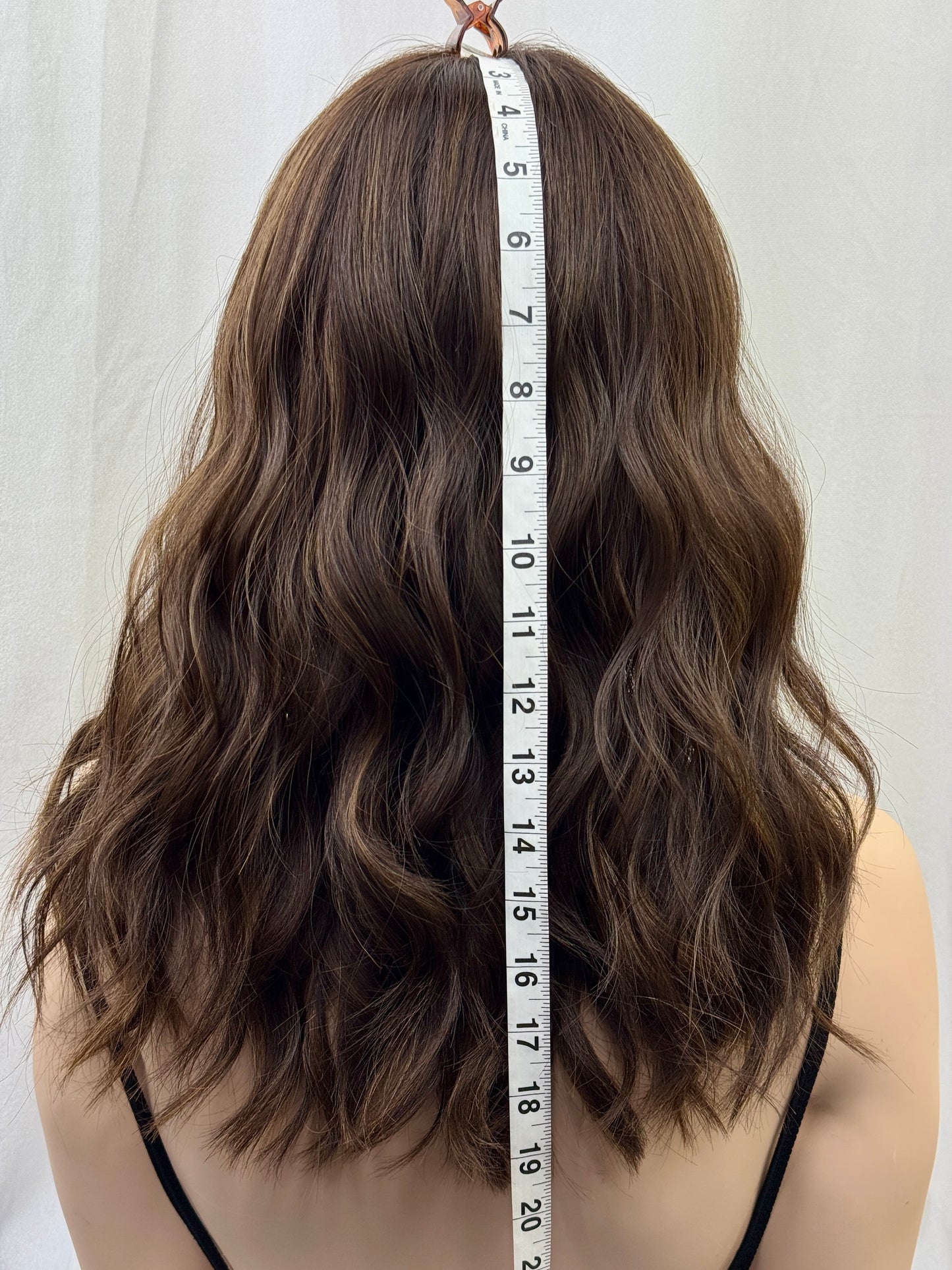 #503 Highest Quality Remy Human Hair medical cap wig with French drawn silk top and lace front and extra light cap and density (M)18/19”