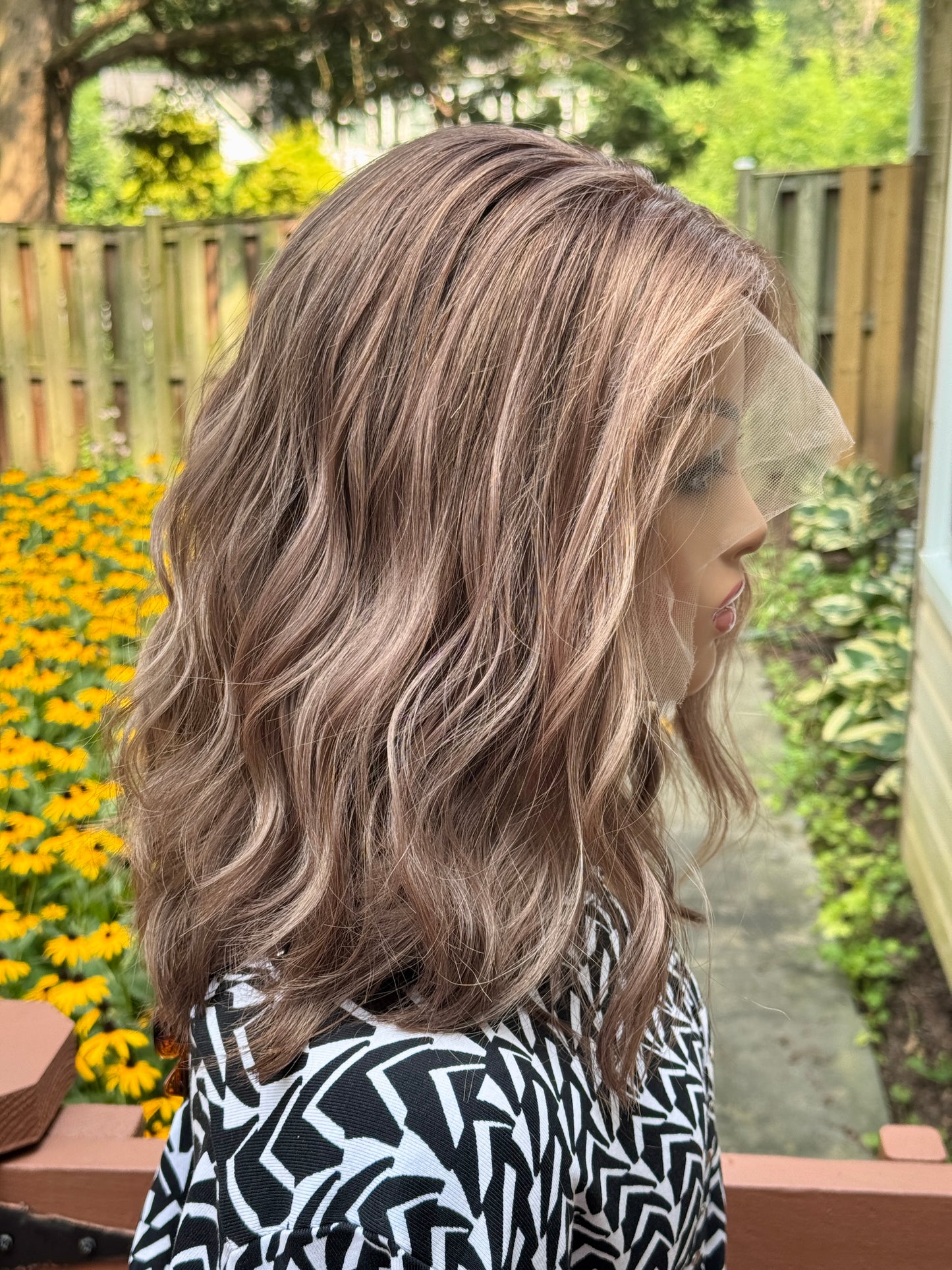 #489 Highest Quality Remy Human Hair Lace Top Wig (S)16”
